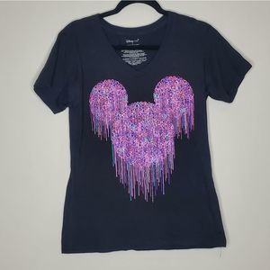 Disney Mickey Mouse Paint Drip Graphic Tee Size Large